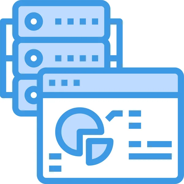 Analytics Datenbank Icon Ausgefüllten Outline Stil — Stockvektor