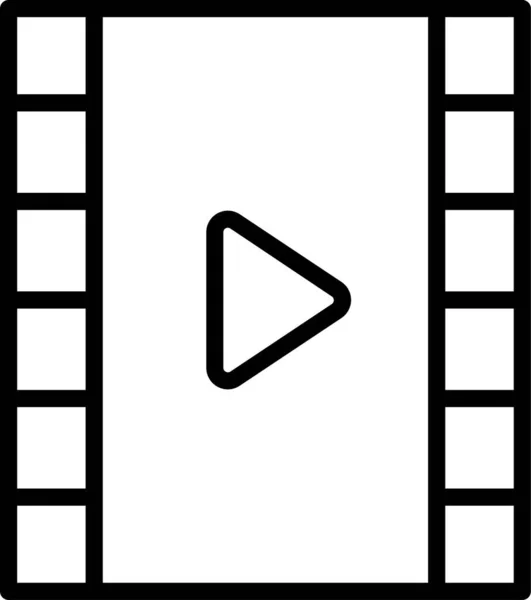 Multimedia Ikone Für Videoplayer Umrissstil — Stockvektor