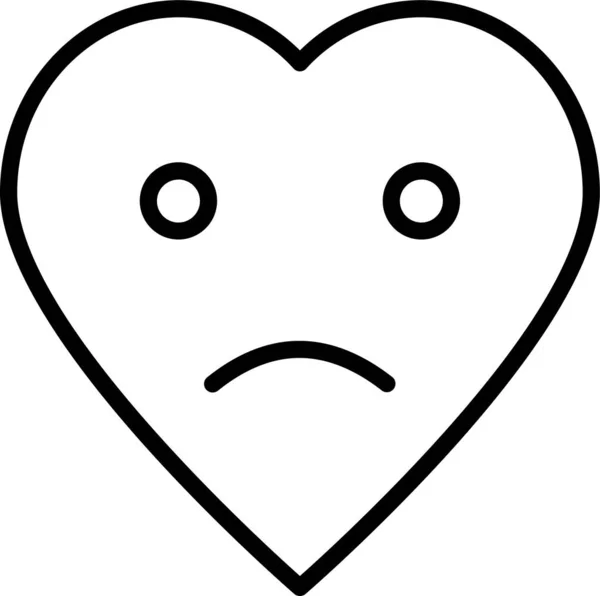 Corazón Triste Emoción Icono Estilo Del Esquema — Archivo Imágenes Vectoriales