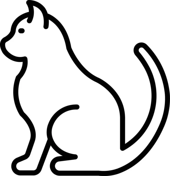 Chat Animal Animal Animal Icône Dans Style Contour — Image vectorielle