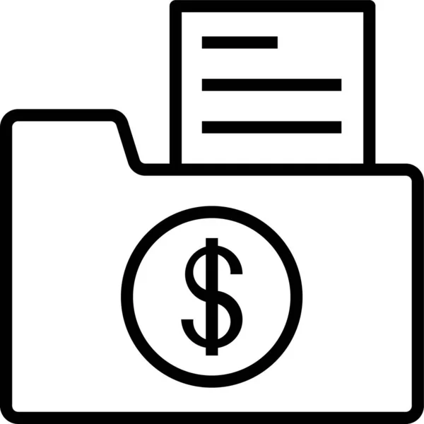 Dossier Dollar Icône Stockage — Image vectorielle