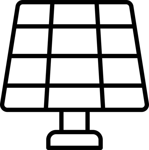 Napájení Solární Energie Ikona Obrysu Stylu — Stockový vektor