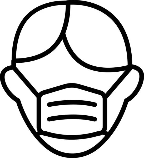 Avatar Masker Medisch Icoon Omtrek Stijl — Stockvector