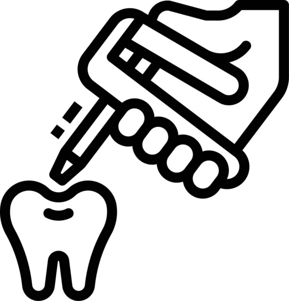 Ícone Arma Dentista Dental Estilo Esboço — Vetor de Stock
