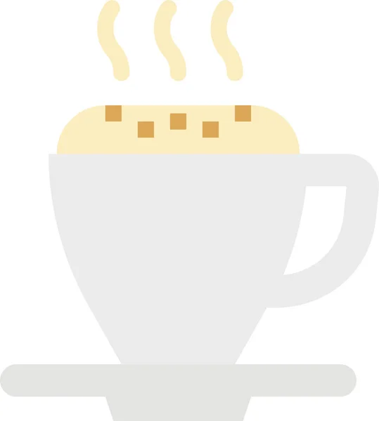 Cappuccino Šálek Kávy Ikona Plochém Stylu — Stockový vektor