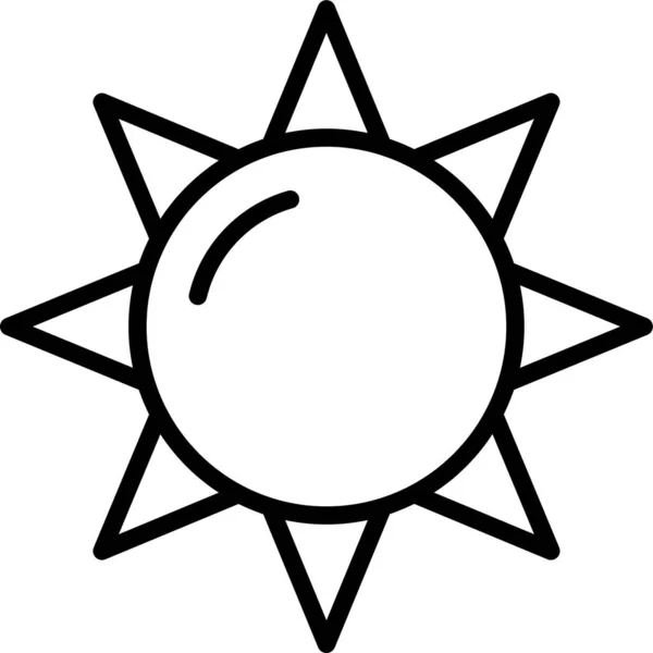 Ήλιος Φως Του Ήλιου Εικονίδιο Σύννεφο Στυλ Περίγραμμα — Διανυσματικό Αρχείο