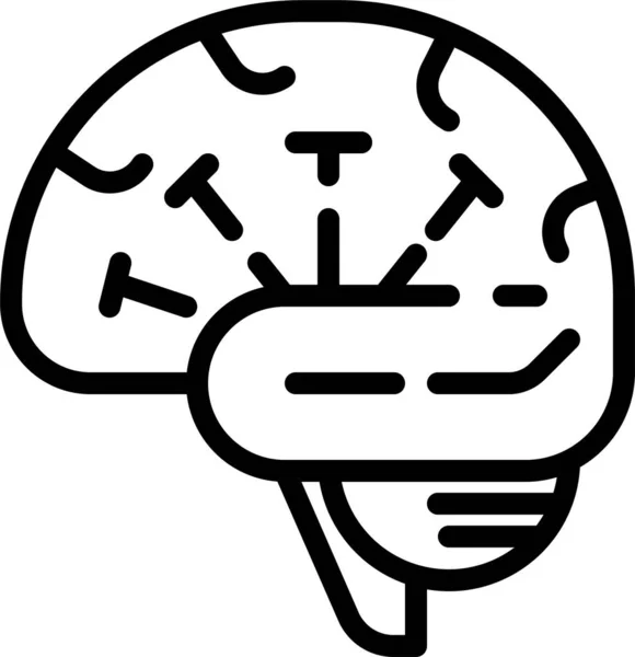 Hjärnutbildning Mänsklig Ikon Konturstil — Stock vektor