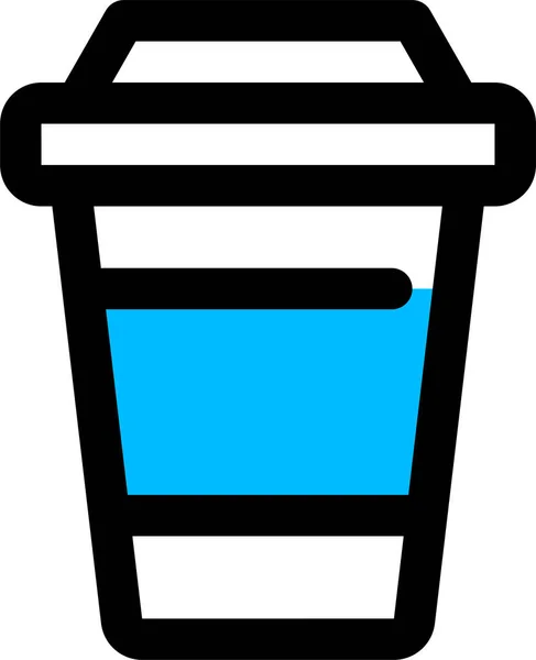 Šálku Kávy Jednorázové Ikony Vyplněném Stylu — Stockový vektor