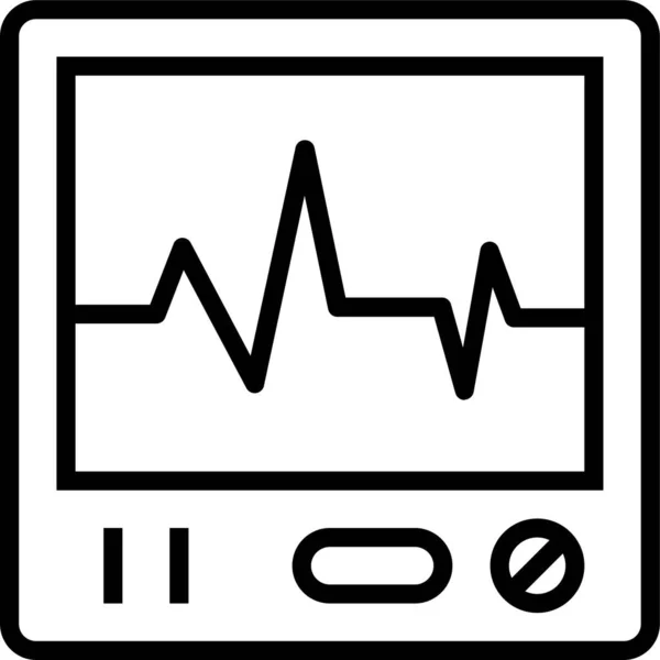 Ícone Monitor Ecg Batimento Cardíaco — Vetor de Stock