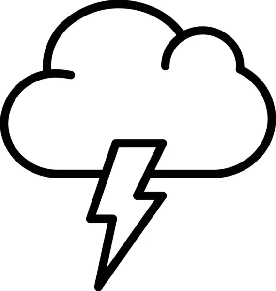 Tormenta Nube Flash Icono Estilo Esquema — Vector de stock