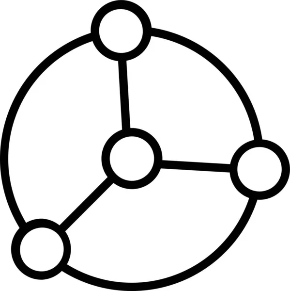 Ikon För Delning Nätverksanslutning Konturstil — Stock vektor