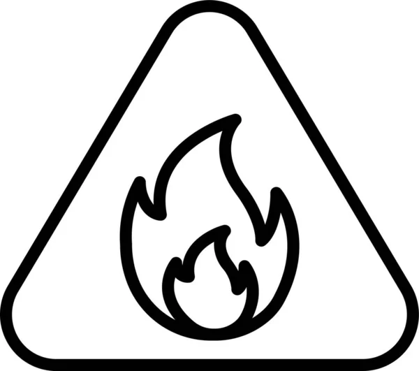 Icône Avertissement Signe Incendie — Image vectorielle