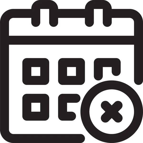Icona Dell Interfaccia Data Calendario Stile Outline — Vettoriale Stock