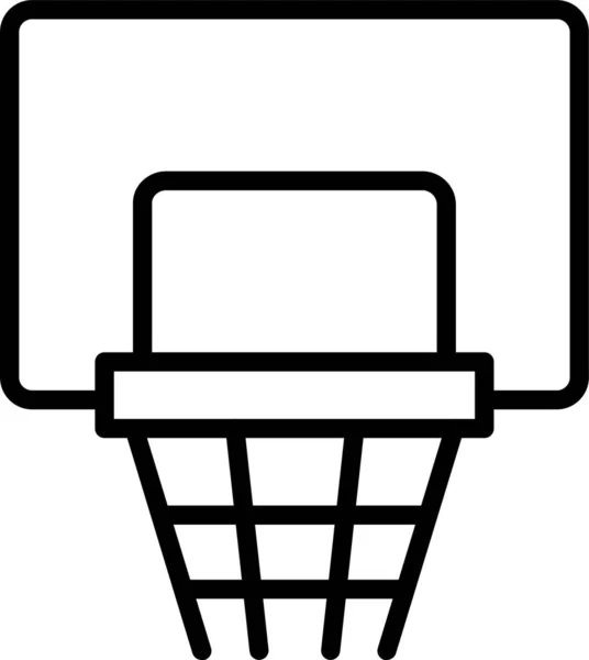 Baloncesto Icono Cesta Deporte Estilo Esquema — Vector de stock