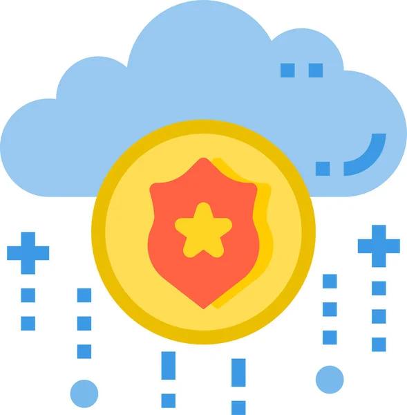 stock vector cloud cyber secure icon in flat style