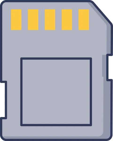 Ikona Micro Paměti Stylu Výplně Obrysu — Stockový vektor