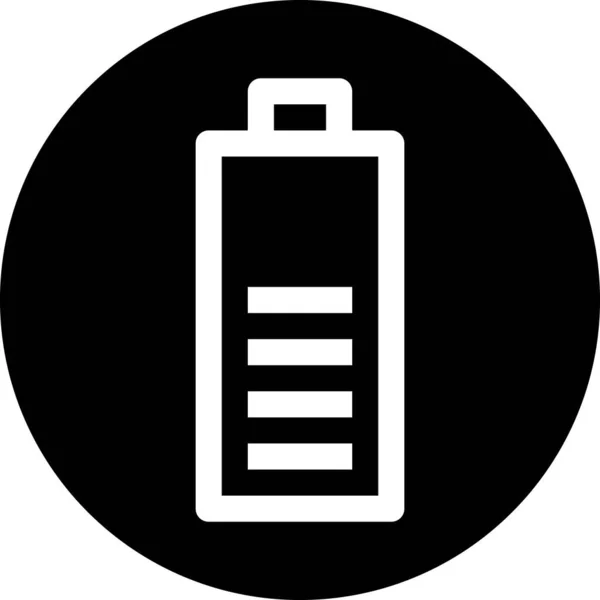 Batterij Essentiële Half Icoon Massieve Stijl — Stockvector