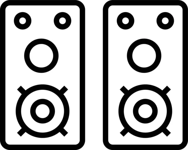 Sound Box Audio Icon Outline Style — Stock Vector