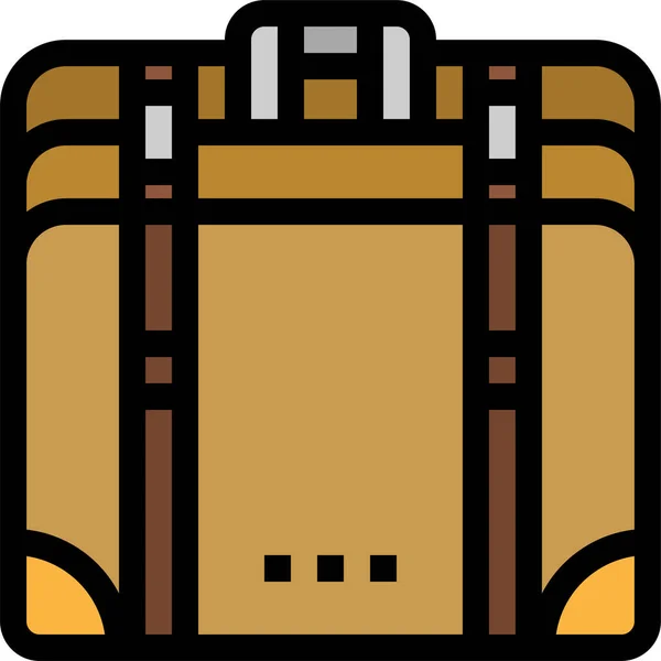 Bolso Maletín Icono Negocio Estilo Contorno Lleno — Vector de stock