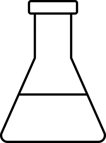 烧瓶实验室化学图标的轮廓风格 — 图库矢量图片