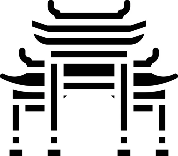 Architecture China Chinese Icon Solid Style —  Vetores de Stock