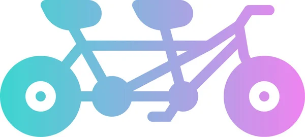 Bicycle Romantic Sport Icon Solid Style — Vetor de Stock