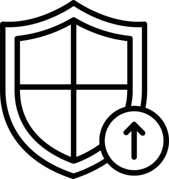 Sicherheitsschutz Upload Symbol Umrissen — Stockvektor
