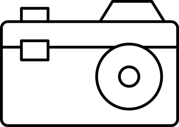 Camera Vast Leggen Foto Pictogram Omtrek Stijl — Stockvector