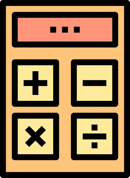 Calculadora Icono Herramienta Miscelánea Estilo Contorno Lleno — Archivo Imágenes Vectoriales