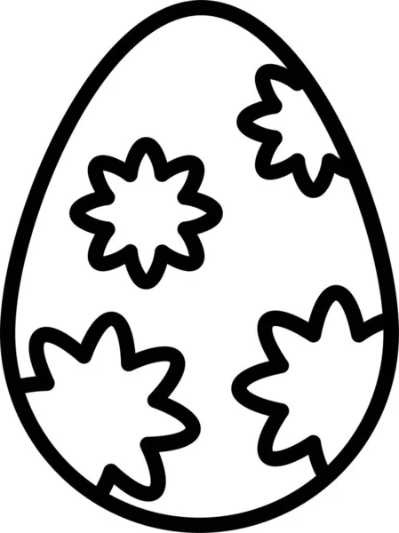 Celebración Pascua Icono Decoración Estilo Del Esquema — Archivo Imágenes Vectoriales