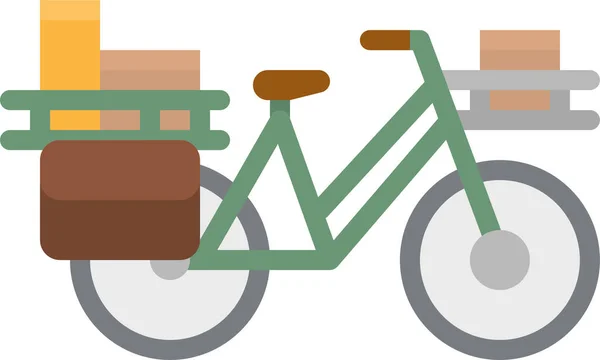 Bicicleta Cartero Gira Icono Estilo Plano — Archivo Imágenes Vectoriales