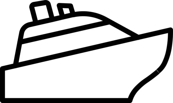 Assicurazione Barca Icona Protezione Stile Contorno — Vettoriale Stock