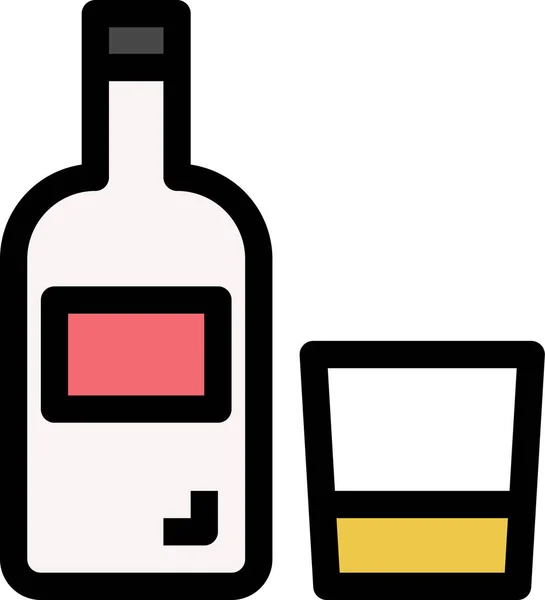 Alkohol Getränkebecher Ikone Abgefüllter Form — Stockvektor