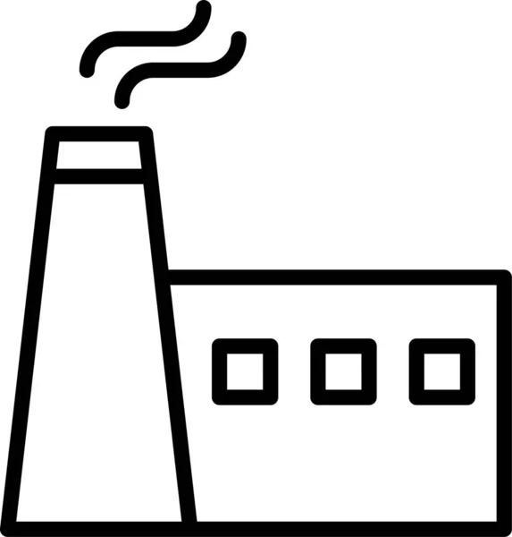 Industria Contaminación Edificios Icono Estilo Del Esquema — Vector de stock