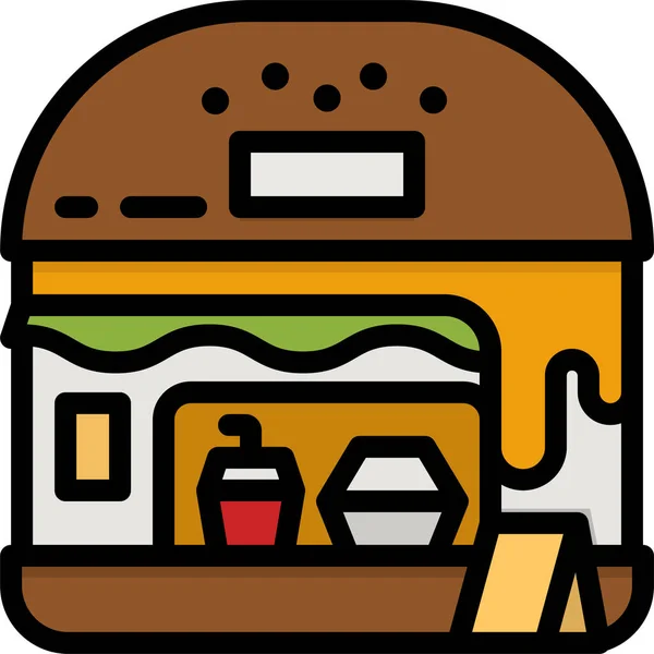 Ikone Des Fastfood Cafés — Stockvektor