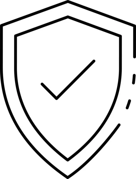 Icono Garrapata Seguridad Protección Estilo Esquema — Vector de stock