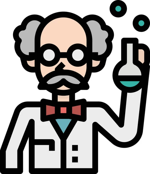 Иконка Человека Лаборатории Стиле Заполненного Контура — стоковый вектор