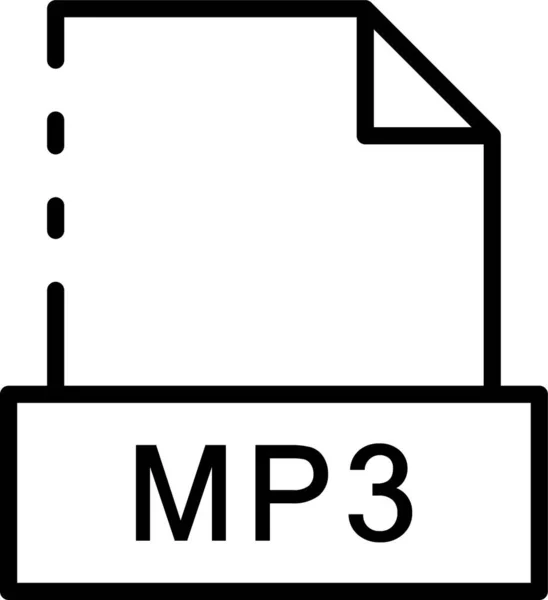 Mp3拡張フォーマットのアイコンをアウトラインスタイルで — ストックベクタ