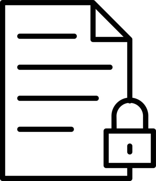 Icono Cifrado Restringido Seguridad Estilo Esquema — Vector de stock