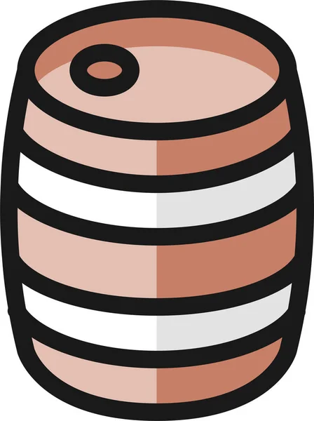 Barrel Wine Filled Outline Icon Filled Outline Style — 图库矢量图片