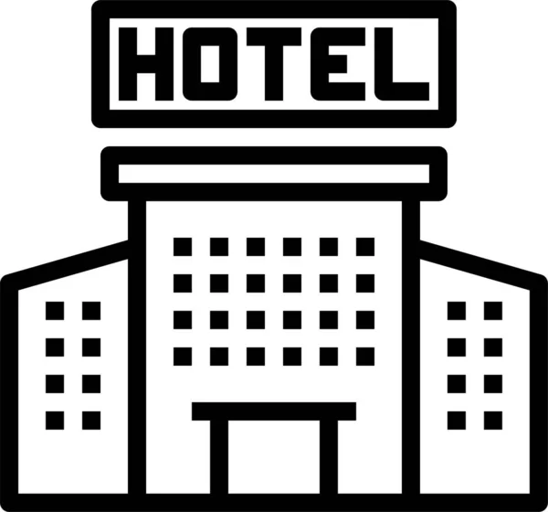 Διακοπές Ξενοδοχείο Υπηρεσία Εικονίδιο Στυλ Περίγραμμα — Διανυσματικό Αρχείο