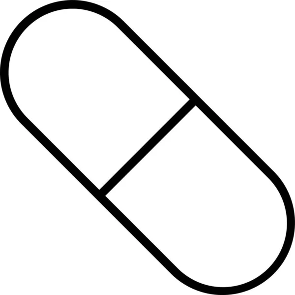 Drogas Medicina Píldora Icono Estilo Esquema — Vector de stock
