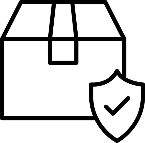 Ikona Pojištění Balíků Stylu Osnovy — Stockový vektor