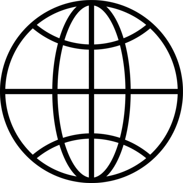 Διαδίκτυο Παγκόσμιο Εικονίδιο Δικτύου Στυλ Περίγραμμα — Διανυσματικό Αρχείο