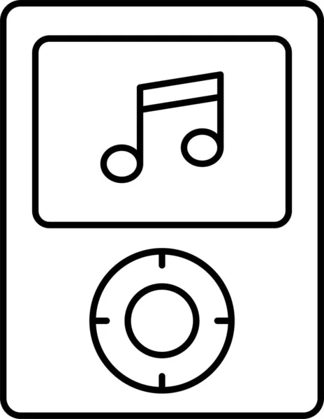 Icono Música Reproductor Audio Estilo Esquema — Archivo Imágenes Vectoriales