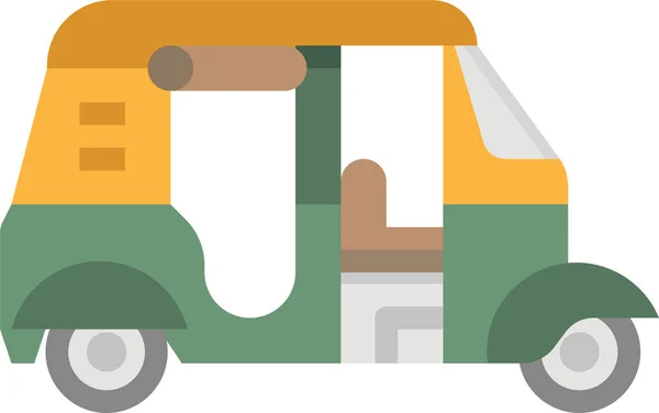 Rickshaw Tourism Transportation Icon Flat Style — Stock Vector