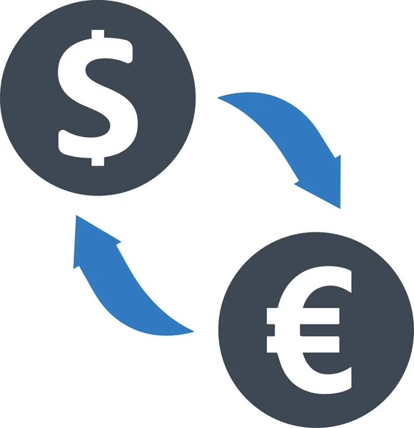 Exchange Money Transfer Icon Solid Style — Stock Vector