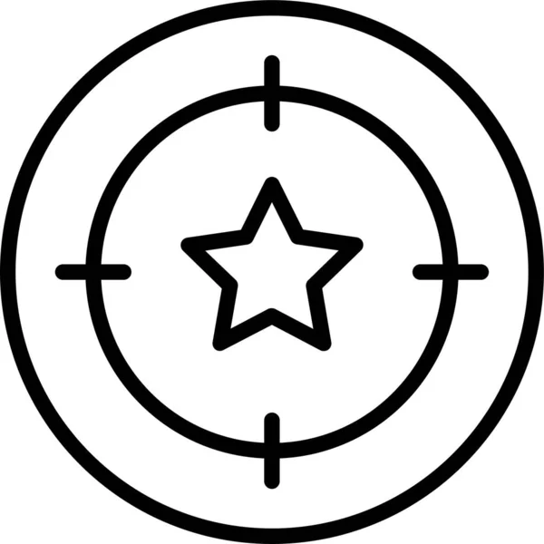 Значок Цільової Мети Стилі Контурів — стоковий вектор