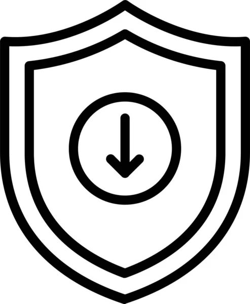 Sicherheit Schutz Verteidigung Symbol Umrissen Stil — Stockvektor