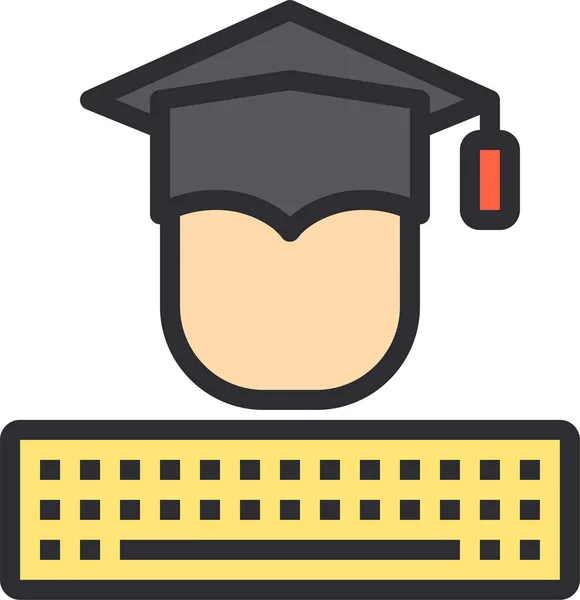 Education Graduate Learning Icon Filled Outline Style — Stock Vector